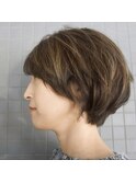 【3Dカラー】大人かわいい耳かけショートボブ