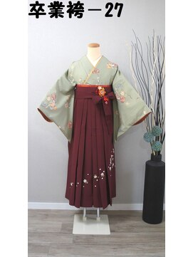 きものサロン すずめ屋 レンタル番号　卒業袴-27(短袖)（袴、帯色選択可）