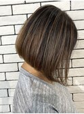 20代30代大人かわいいモカベージュナチュラルハイライトボブ