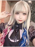 【LILY】プラチナブロンド×ブルー×パープルレッド 担当 蓮