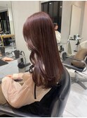 韓国風大人艶髪ゆるふわロング/透明感ラベンダーココア