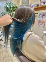 クリーム(CREAM) ターコイズブルー　インナーカラー