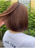 ボブ×オレンジブラウン【郡山】【奈良】