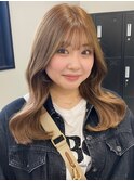 4449髪質改善グレージュカラーアッシュオリーブ艶髪ワンホンヘア