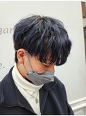 センターパート/ハンサムショート/ツーブロック/黒髪/マッシュ