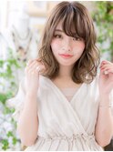 斜めバング大人ハイライト外国人風ウェーブh2志木20代30代40代