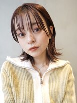 20代/大人かわいい/ミディアムストレート/切りっぱなしボブ