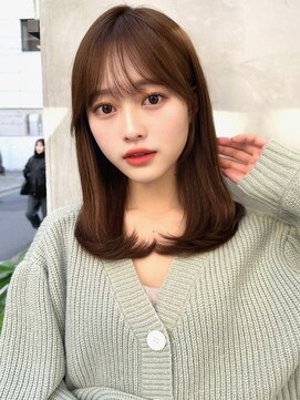 ミラリー トウキョウ(Mirareee Tokyo) 20代30代40代◎前髪パーマグレーベージュレイヤーロング黒髪