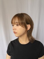 デビュー ヘアーメイク デザインカラー/レイヤーカット/ウェットヘア/オリーブベージュ