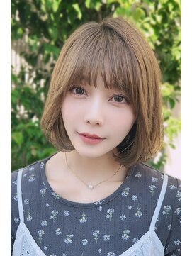 リークフー(Ree cu fuu) ミルクティーベージュ　前下がりボブ　グレージュ　藤沢