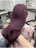9546ラベンダーパープルブリーチなしダブルカラーレイヤーカット
