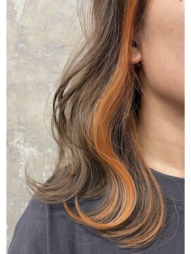 サル(saru) #インナーカラー × #オレンジカラー