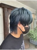 メンズウルフ×ブルーブラック