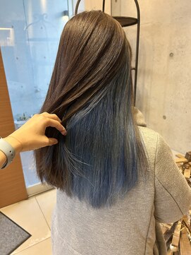 アチーブ ヘア デザイン(achieve hair design) ヴィラカラーを使った艶インナーカラーダブルカラー10代20代