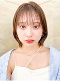 ミニウルフレイヤーカット顔周り前髪韓国ミディアムボブ/池袋
