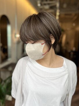 ソエル(Soell) ハイライト 髪質改善 ショート 白髪ぼかしハイライト 白髪染め