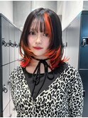 顔周りレイヤー韓国ヘアウルフカットロングミニウルフ_ba552392