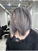 バレイヤージュ　ボブ　シルバー、