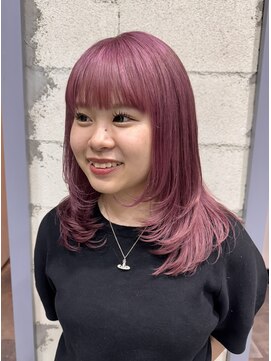 アジリ(agili) ピンク/色落ち/夏カラー/ダブルカラー/レイヤー/ミディアム