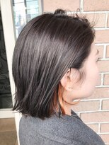 サロンドミルク 原宿(salon de MiLK)&nbsp;インナーカラー×サニーオレンジ×ぱっつんボブ