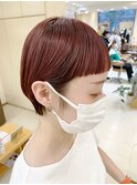 【morio】大人かわいい耳かけマッシュショート　ピンクカラー