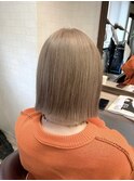 長崎 切りっぱなしボブ×ミルクティーベージュ