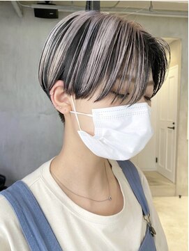 エリマ  茅ヶ崎(elima) ショートカットショートボブミルクティーベージュカラー前髪なし