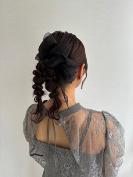 ガリカ 博多(Gallica) 【長まなみ】結婚式二次会お呼ばれに♪こなれルーズポニーテール