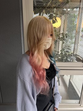 ルフレ 新宿歌舞伎町店(Reflet) グラデーションカラー/エクステ付けたままカラー/ピンクレッド