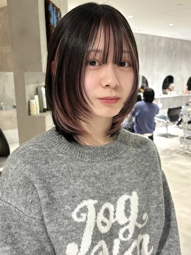 ハウ 心斎橋(how) 20代30代大人可愛いインナカラーピンクイヤリングカラーレイヤー