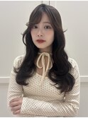韓国ヘア/前髪カット/レイヤーカット/ベージュ/ミディアム
