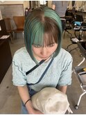チョコミントカラーダブルカラーインナーカラーケアブリーチ
