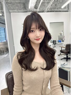 ハピネス 梅田茶屋町店(HAPPINESS) 韓国ヘア/レイヤーカット/髪質改善/顔周りブリーチなし/ベージュ