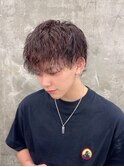 ホワイトメッシュ/ツイスト/ツイスパ/パーマ/メンズ/眉毛