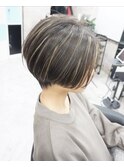 ハイライト/ミルクティベージュ/ショートボブ