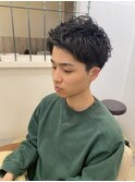 波巻きツイストスパイラル/刈り上げセンターパート/溝の口