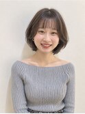 大人ショートボブ丸みショートカットマッシュショート前髪あり