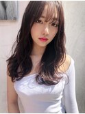 小顔バングのフェザーロング☆クラシカルウェーブ