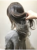 スモーキーアッシュ♯インナー♯ハイライト♯ブリーチ