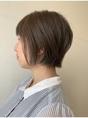 前下がりボブ/インナーカラー/シルバー