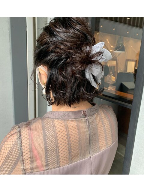 お呼ばれボブヘアアレンジ 