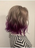 切りっぱなしボブ×毛先カラー