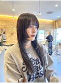 ガーリー姫カットストレートロング×暗髪黒髪