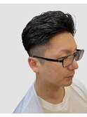 ツーブロアップバング×ナチュラルパーマ