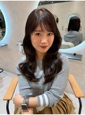 流れるレイヤーカットスタイルシースルーバンググレージュ@Risa