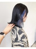 イヤリングカラー インナーカラー ブルーカラー