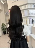 韓国 くびれロング レイヤー ワンホンヘア 小顔前髪