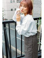 マイ ヘア デザイン 岡崎(MY hair design)&nbsp;大人可愛い外ハネ結べるボブ＊アプリコットオレンジ＊20代