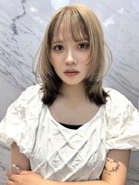 ジーナエス 札幌(Zina S) ミディアムレイヤー×毛先カラー