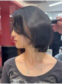 乾かしただけのストン縮毛矯正ボブ